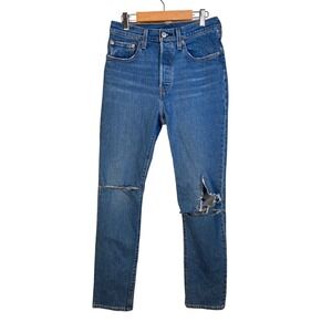 Levi's 501 Original Jeans Womens 26x32 Distressed High Rise Straight Button Fly